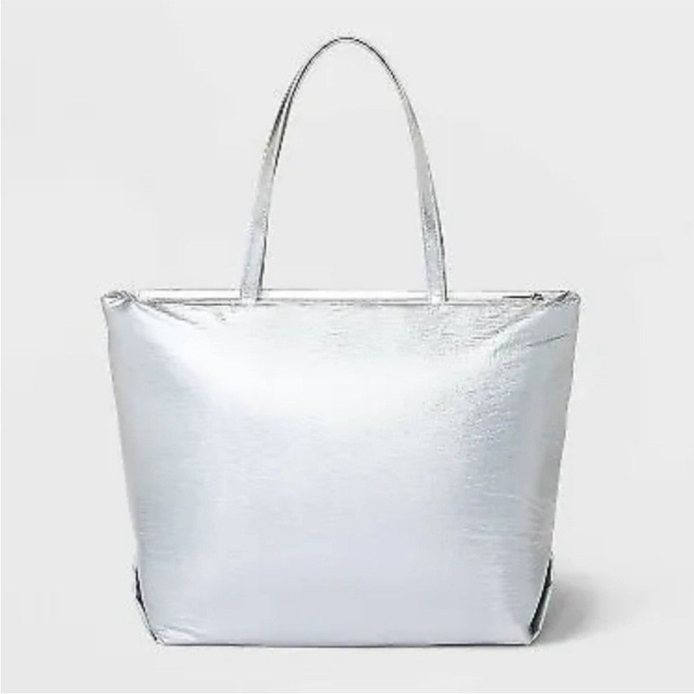 A New Day Metallic Silver Tote Bag